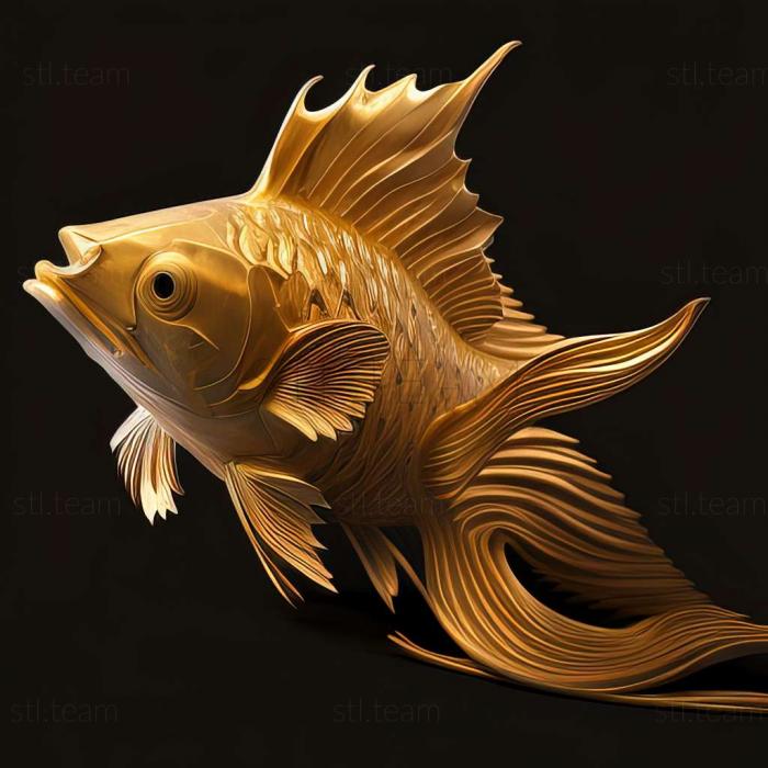 3D model Golden catfish fish (STL)